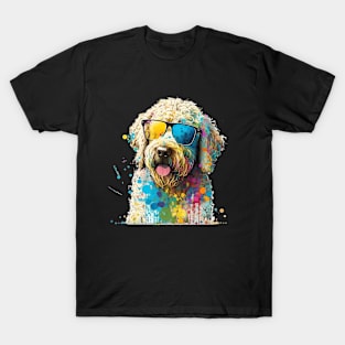 Colorful Golden Doodle Dog Sunglasses T-Shirt